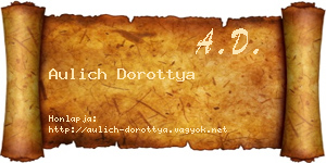 Aulich Dorottya névjegykártya